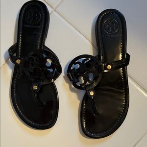 Tory Burch Glossy Black Sandals